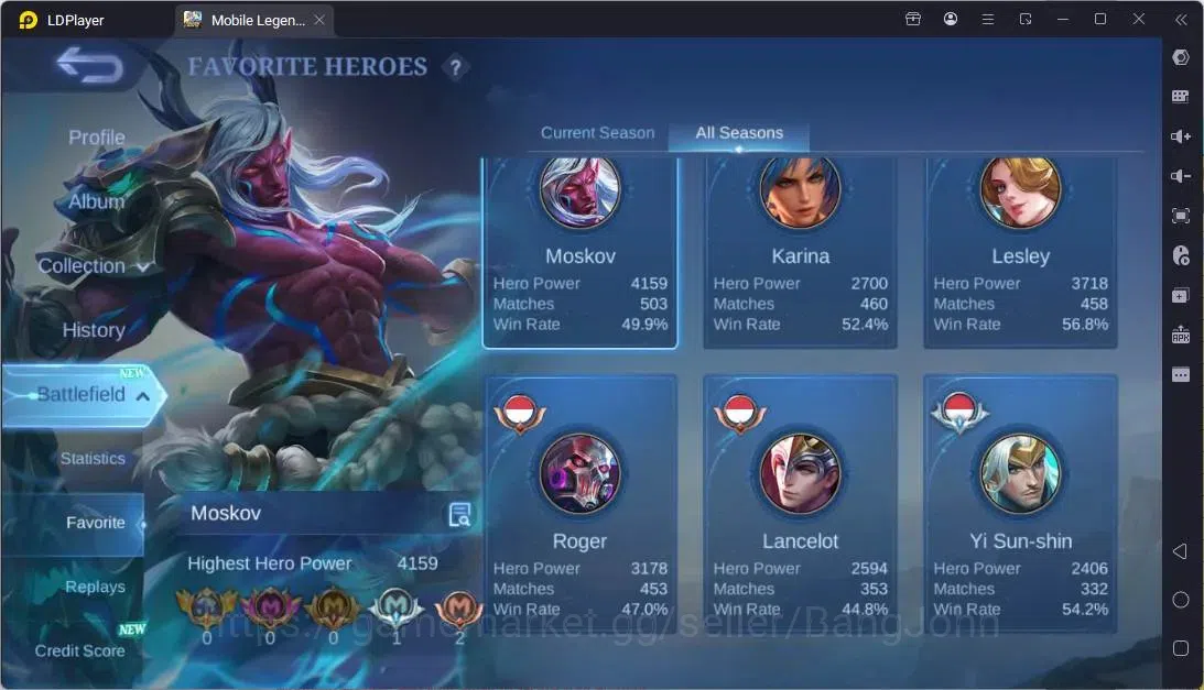 Mobile Legends: Bang Bang Accounts Global|Hero 132|Skin 196|Expert|Collab Karina KOF+ image 10