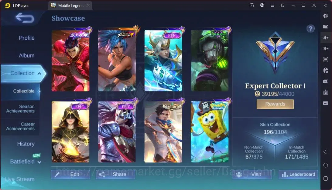Mobile Legends: Bang Bang Accounts Global|Hero 132|Skin 196|Expert|Collab Karina KOF+ image 12