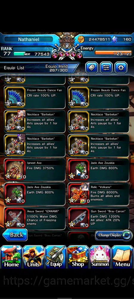 Grand Summoners Accounts Starter Global|Rank 77|9 Ascend|Summer MiyuTW,EmiyaTW,Fen,Chloe,Kingsoul Orvell,Summer Chloe,Homura 15