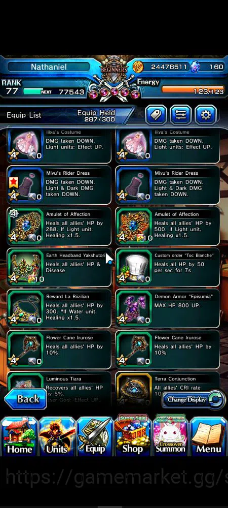 Grand Summoners Accounts Starter Global|Rank 77|9 Ascend|Summer MiyuTW,EmiyaTW,Fen,Chloe,Kingsoul Orvell,Summer Chloe,Homura 19