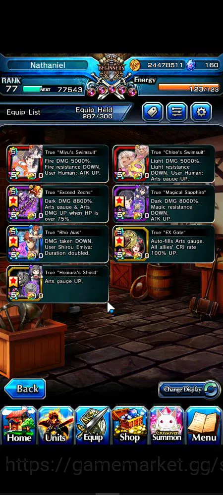 Grand Summoners Accounts Starter Global|Rank 77|9 Ascend|Summer MiyuTW,EmiyaTW,Fen,Chloe,Kingsoul Orvell,Summer Chloe,Homura 6