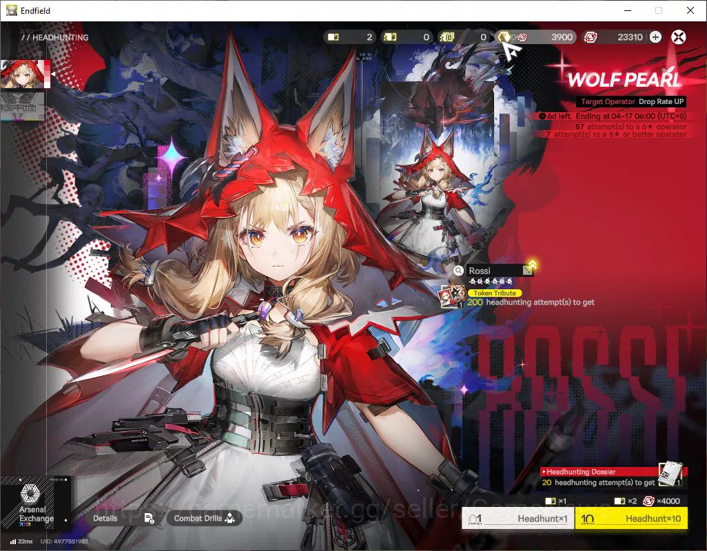 Arknights: Endfield Accounts ASIA|Lv45|Ready Gacha|SSR3(1Limit)+6(*6WP)|(Rossi, image 14