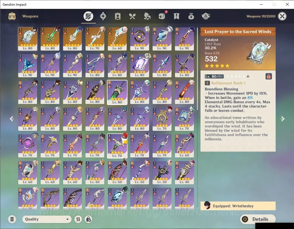 Genshin Impact Accounts ASIA|AR59|17 Limited+5(*5Wep)|Skirk,Linnea,Neuvile image 3