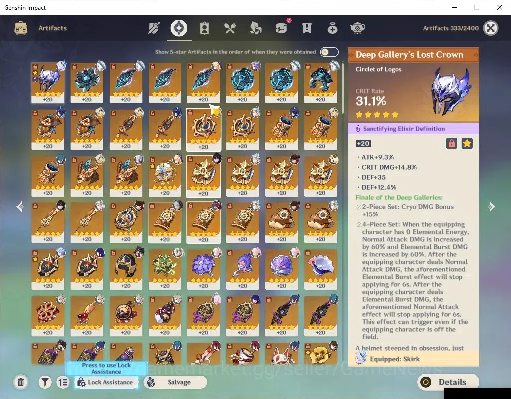Genshin Impact Accounts ASIA|AR59|17 Limited+5(*5Wep)|Skirk,Linnea,Neuvile image 4