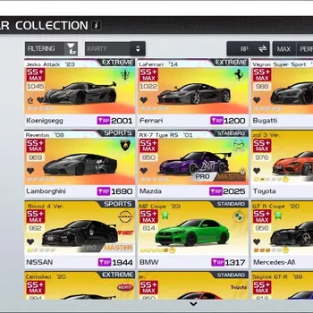Racing Master Accounts SEA|Lvl 43|5 PL Car(Jesko Attack,LaFerrari,Veyron Super,Reventon,RX-7 RS),3 MF Ghost GR Supra,GT-R