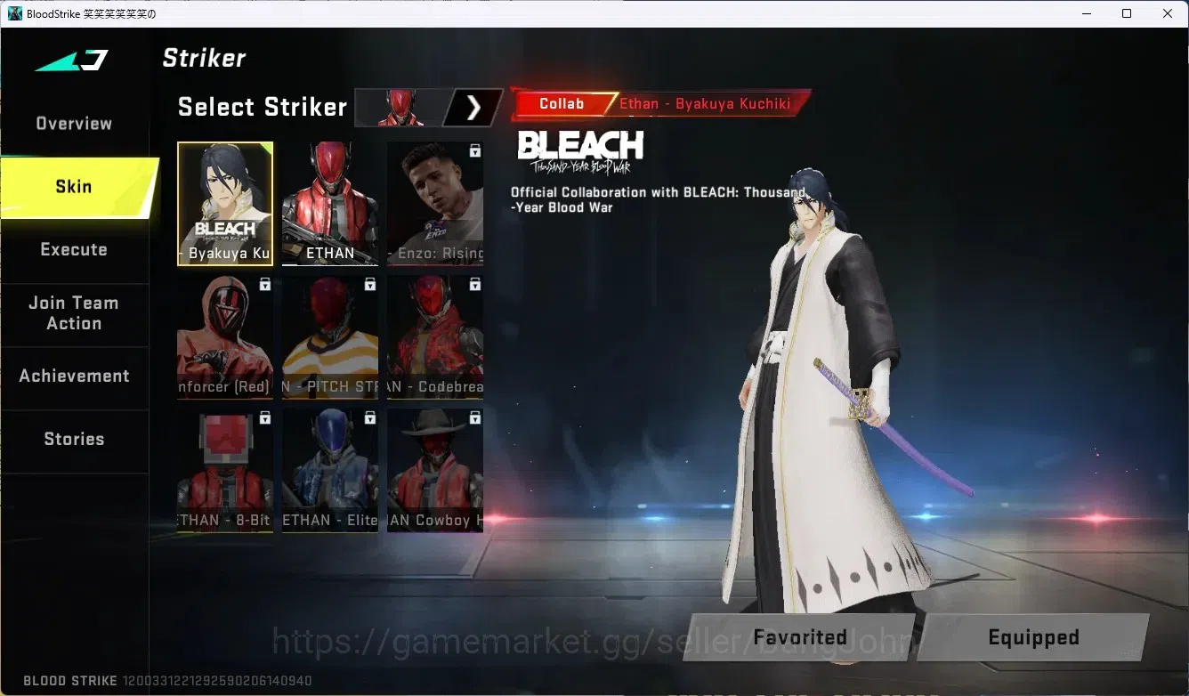 Blood Strike Accounts ASIA |Bleach Striker Byakuya Kuchiki|Ultra Melee: image 7
