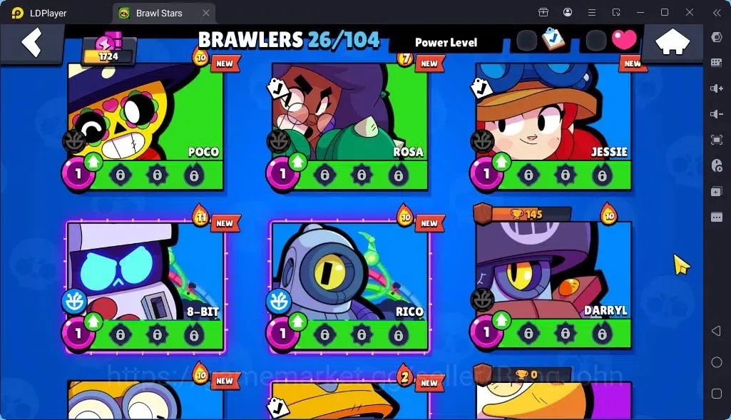 Brawl Stars Accounts Global |Trophy 1724 | Brawler 26| Skins 1 Mythic,6 Epic|Bling 8000|Protect Off|Check SS BRS304B 15