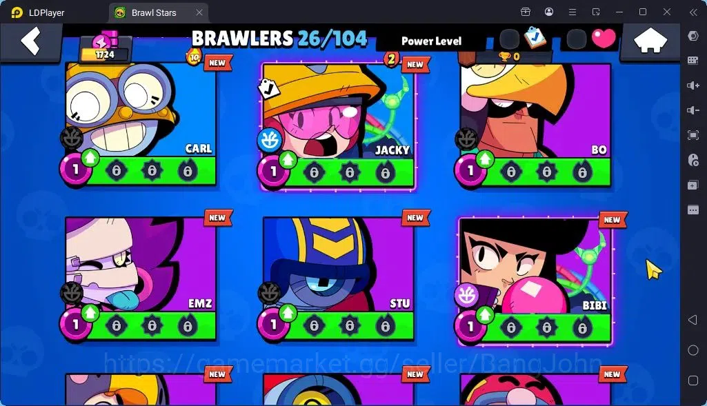 Brawl Stars Accounts Global |Trophy 1724 | Brawler 26| Skins 1 Mythic,6 Epic|Bling 8000|Protect Off|Check SS BRS304B 16