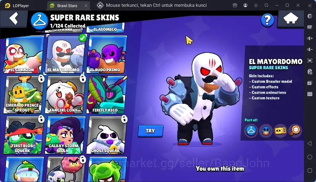 Brawl Stars Accounts Global |Trophy 1724 | Brawler 26| Skins 1 Mythic,6 Epic|Bling 8000|Protect Off|Check SS BRS304B 5