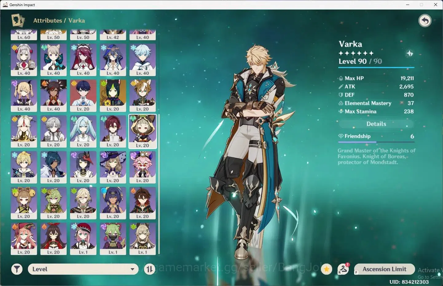 Genshin Impact Accounts ASIA |AR 50|8 Limit+3 Charstd|Limit(Ganyu+Sign,Var image 3