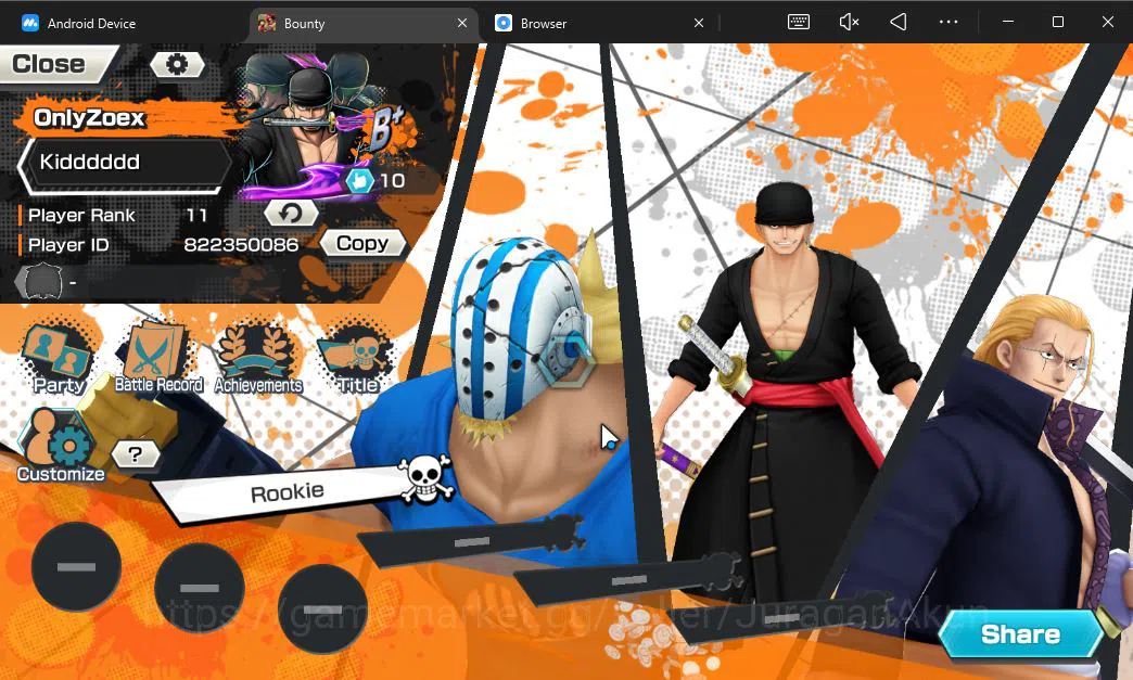 One Piece Bounty Rush Accounts Global | 1 META EX | Raid on Onigashima Roronoa Zo image 1