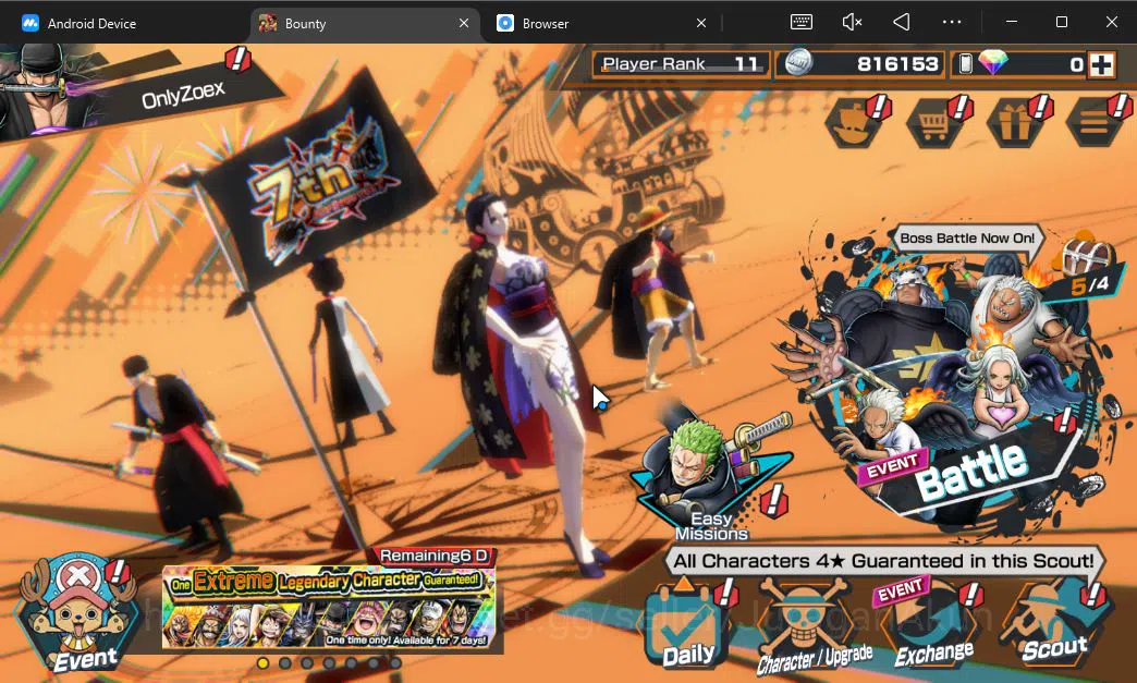 One Piece Bounty Rush Accounts Global | 1 META EX | Raid on Onigashima Roronoa Zo image 2