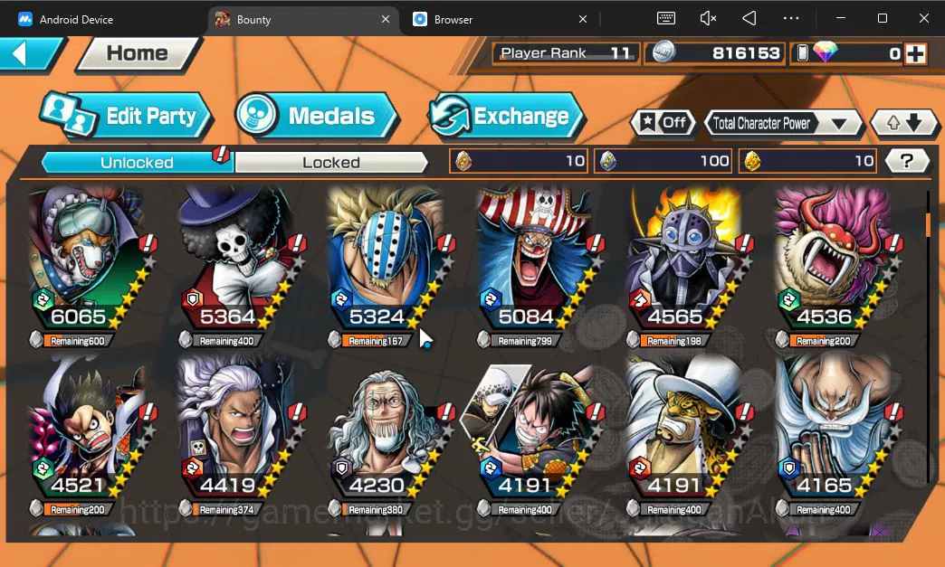 One Piece Bounty Rush Accounts Global | 1 META EX | Raid on Onigashima Roronoa Zo image 4
