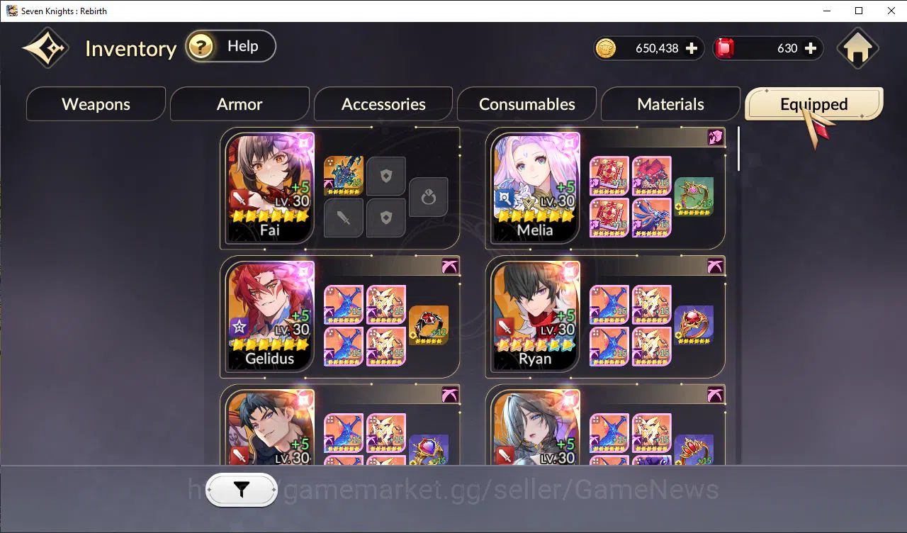 Seven Knights Re:Birth Accounts GLOBAL SEA|Full Ex-7k (JuriTC1,Fai,Melia,Gelidus,R image 14
