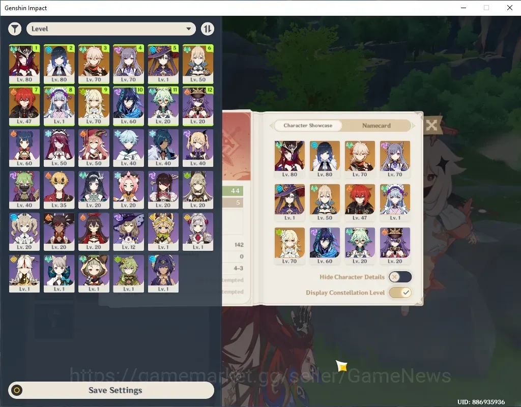 Genshin Impact Accounts Others Asia|AR 44|3 Limited (Chasca,Yelan,Kadehara Kazuha)|5 Staandard Character|Female MC|Take 1