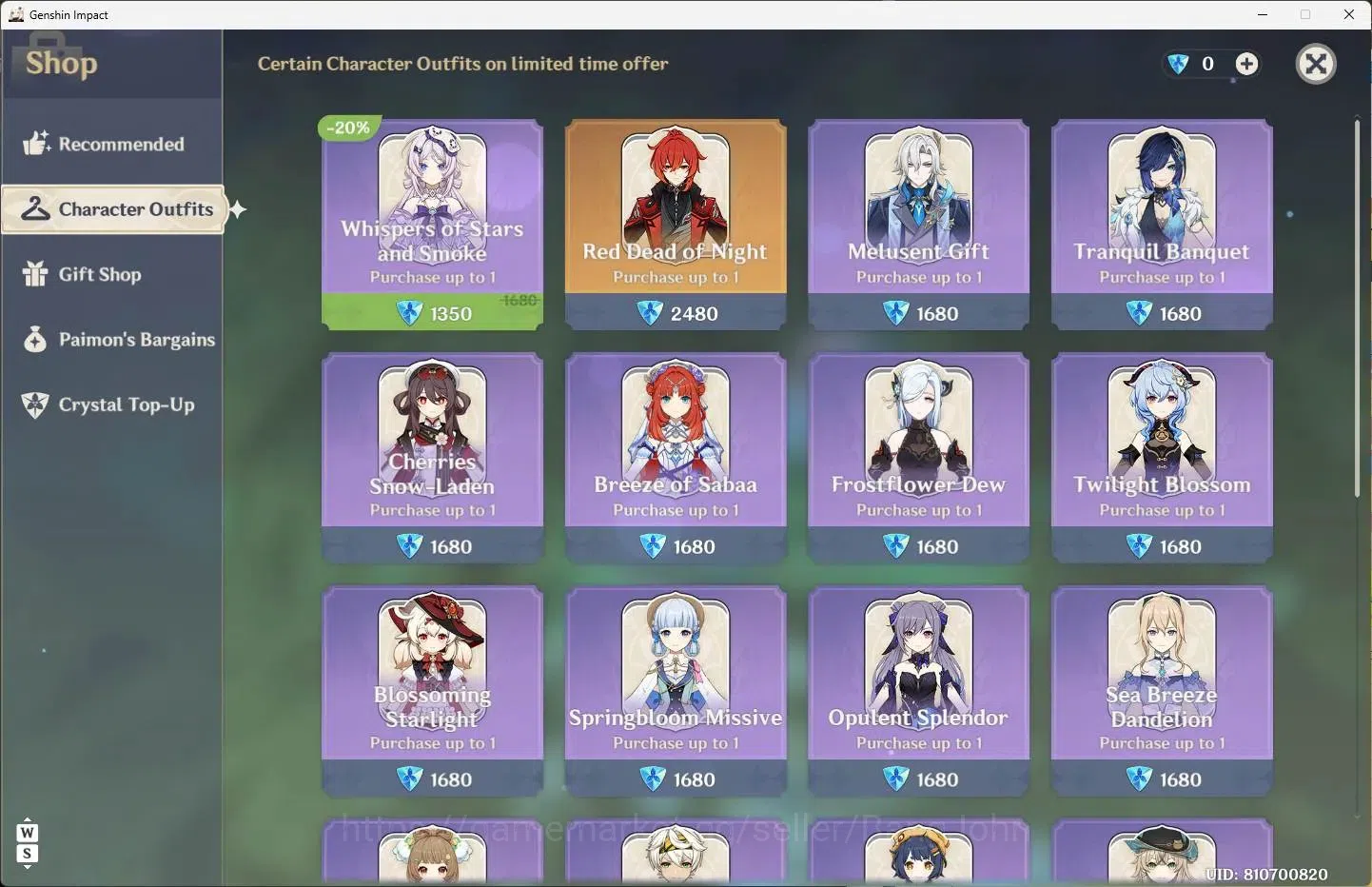 Genshin Impact Accounts ASIA | AR 33 | 2 Limit | Venti,Xiao+3 Charstd | MC image 11