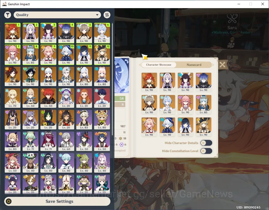 Genshin Impact Accounts Mid Game ASIA|AR 58|5 Prem Team|19 Limited + 10 (*5 Weapon)|(Yae Miko 1
