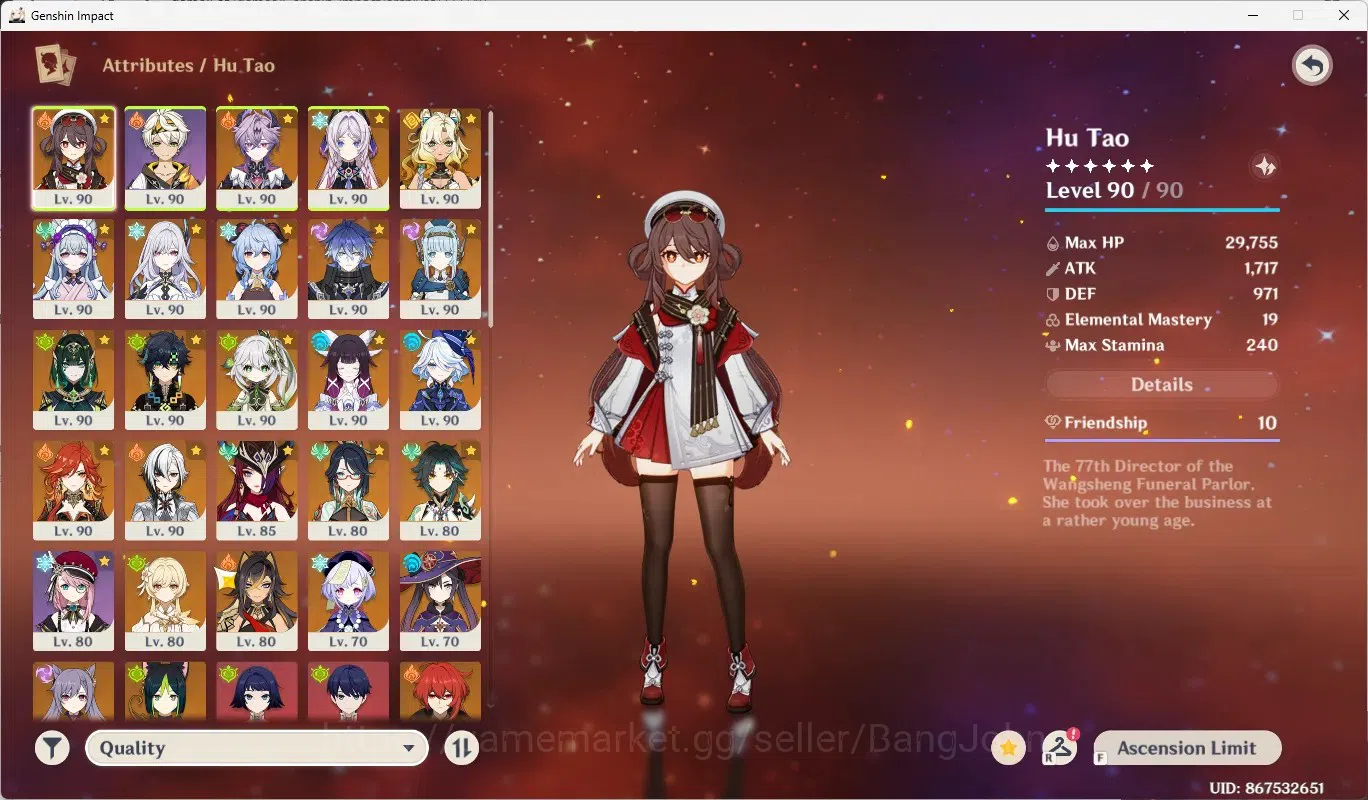 Genshin Impact Accounts Others ASIA|AR60|18 limit (Columbina,Durin)+Sign,HutaoC1 with skin,Flins,Skrik,GanyuC2,Furina,Nefer 1