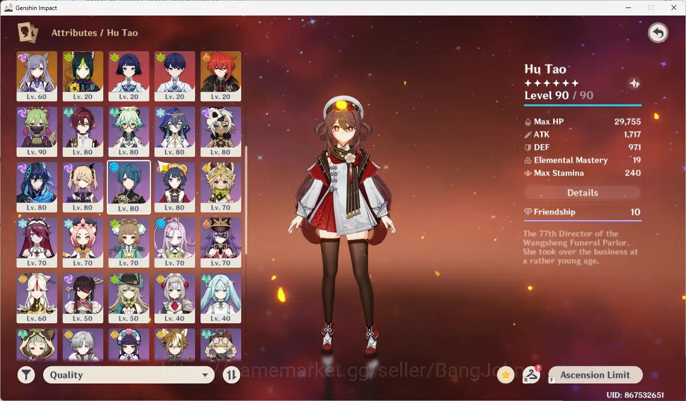 Genshin Impact Accounts Others ASIA|AR60|18 limit (Columbina,Durin)+Sign,HutaoC1 with skin,Flins,Skrik,GanyuC2,Furina,Nefer 2