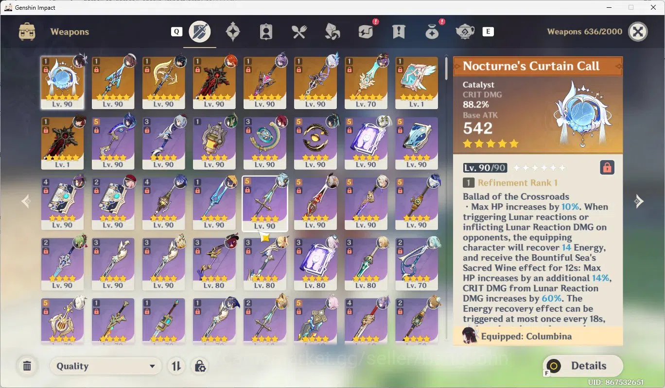 Genshin Impact Accounts Others ASIA|AR60|18 limit (Columbina,Durin)+Sign,HutaoC1 with skin,Flins,Skrik,GanyuC2,Furina,Nefer 4
