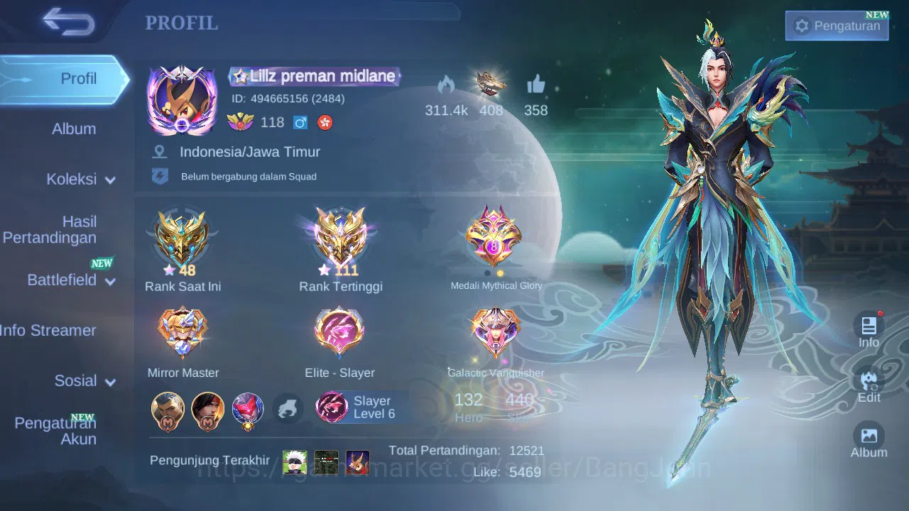 Mobile Legends: Bang Bang Accounts Hero 132 Skin 440 | Legend Freya | Collector Ling, image 19