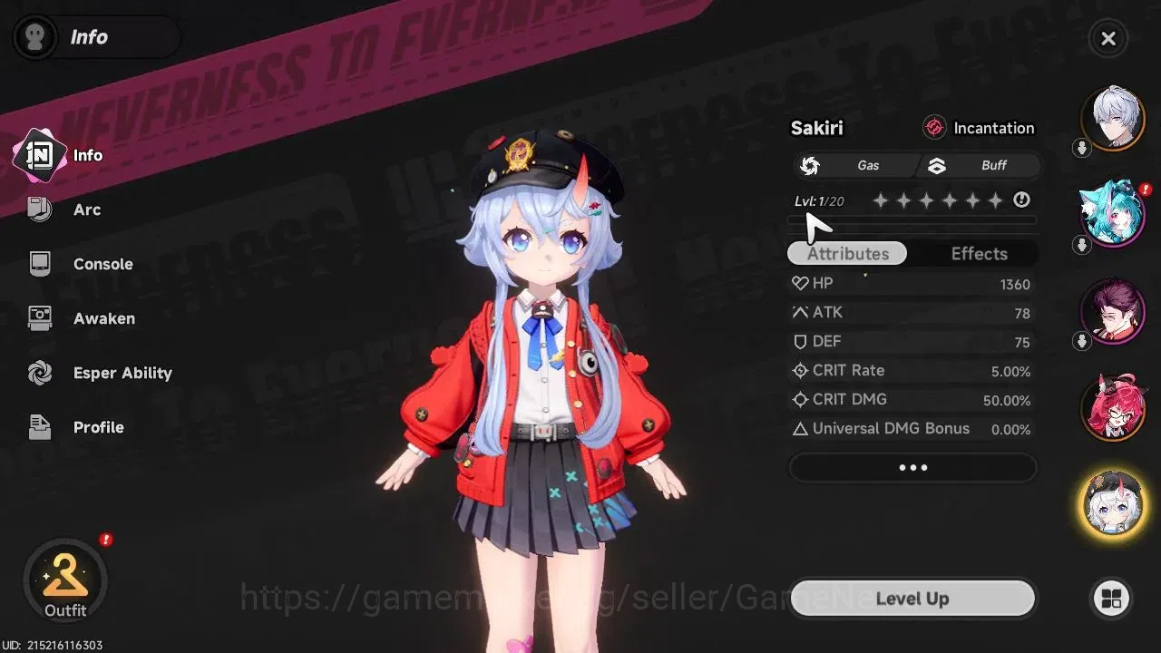 Neverness to Everness Accounts GLOBAL EU|HL 3|3 SSR Limited Nanally, Sakiri, Baic image 3