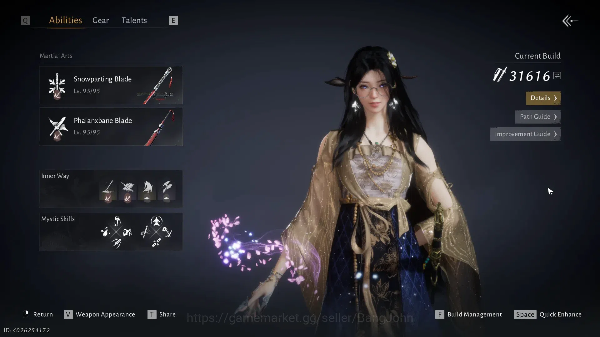 Where Winds Meet Accounts Global | LV 95 | MC Female | 2 Harmonic Core | Build 31616 | 5125K Regional Currency | Max 18