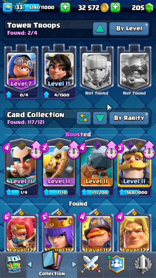 Clash Royale Accounts Lv 33|Trophy 6291|KTL 11|Limited Skin|Card 117|1 H image 11