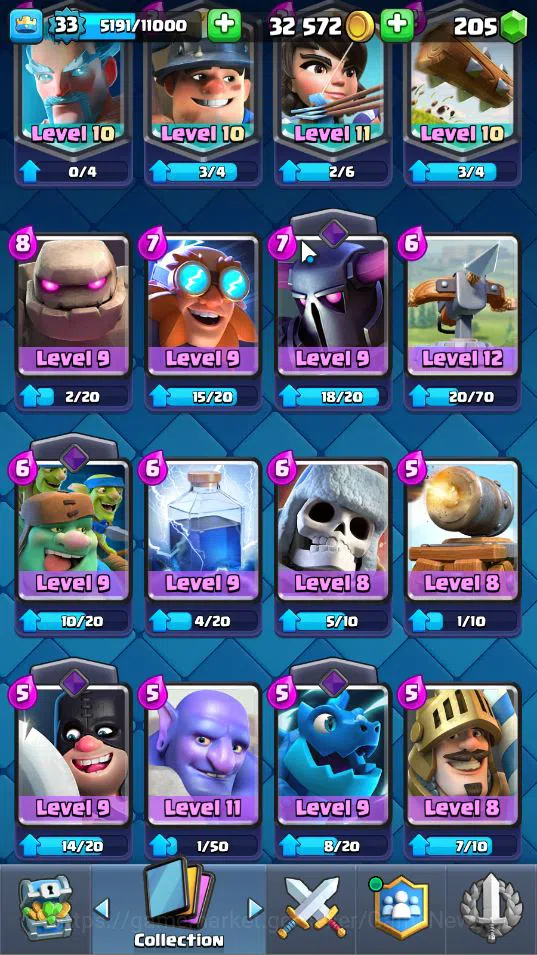 Clash Royale Accounts Lv 33|Trophy 6291|KTL 11|Limited Skin|Card 117|1 H image 14