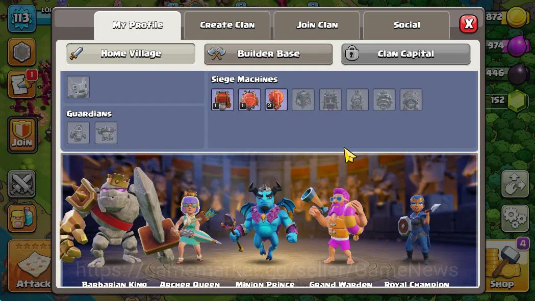 Clash of Clans Accounts Starter TH 13 - BH 6|LV 113|HH 7|BK 56,AQ 68,GW 36,MP 35,RC 9|CN OFF|Protect OFF|TAKE MAIL(COC1973) 13