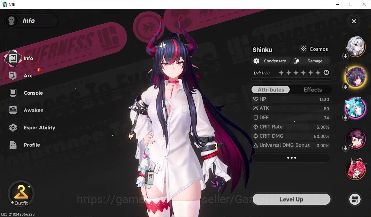Neverness to Everness Accounts Global NA|HL 3|2,8k Annulith|2 Limited [Shinku,Nanally]|1 Selecor Box|Underboss 2