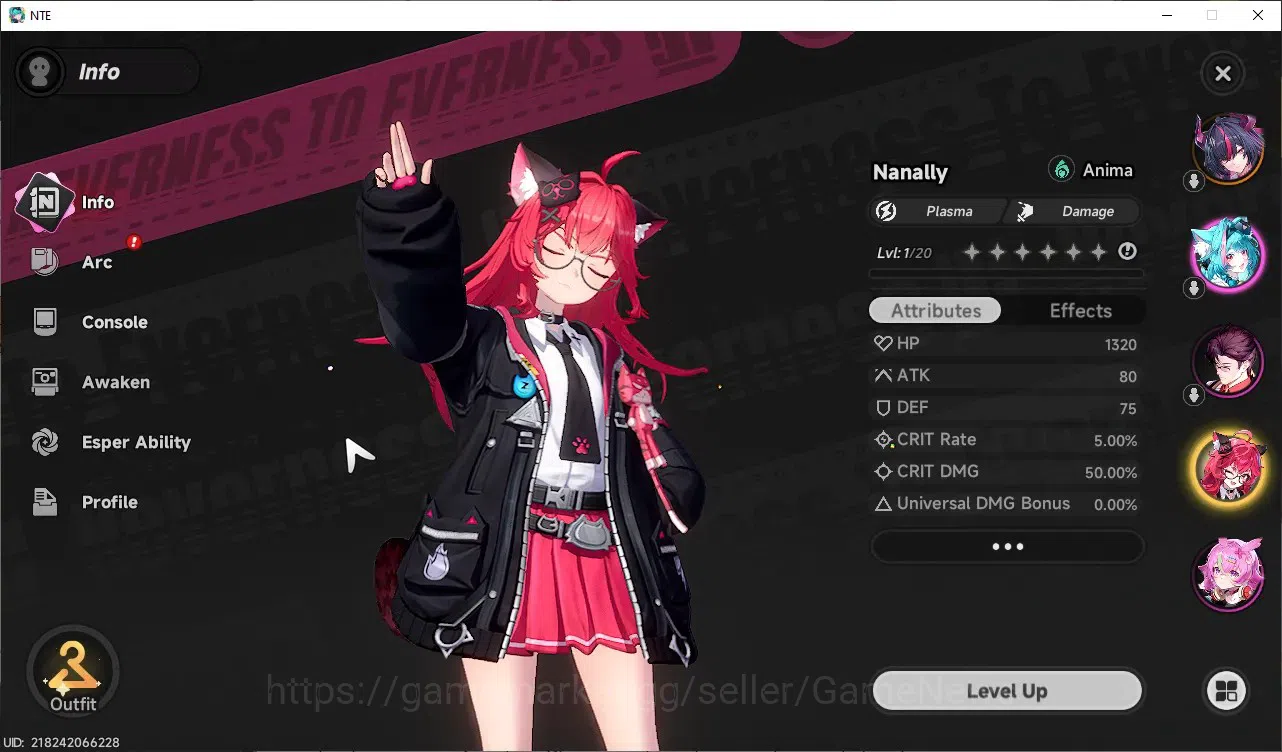 Neverness to Everness Accounts Global NA|HL 3|2,8k Annulith|2 Limited [Shinku,Nanally]|1 Selecor Box|Underboss 3