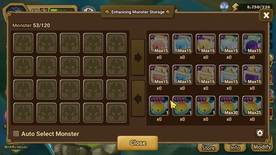 Summoners War: Sky Arena Accounts Mid-Game ASIA Lv 53|1 LD [Laima]|2,6K Gems|18 Total NB5(Juno,Teshar,Shi 13