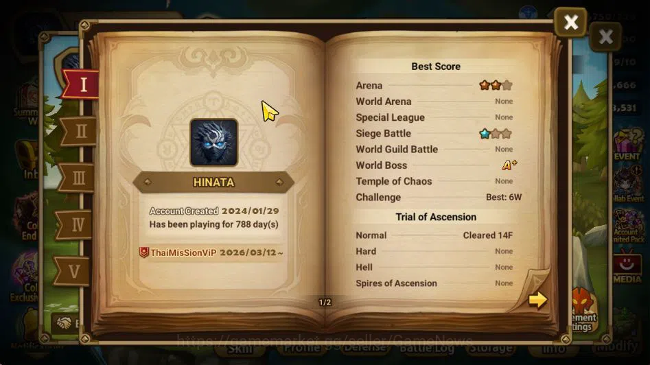 Summoners War: Sky Arena Accounts Mid-Game ASIA Lv 53|1 LD [Laima]|2,6K Gems|18 Total NB5(Juno,Teshar,Shi 3