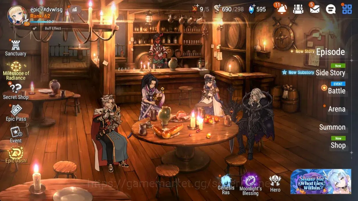 Epic Seven Accounts High-End Global Unverif|8ML (SNYulha, BArunka, NCLandy, MChloe, Etc.)|PoH+BlessON|Stigma 7