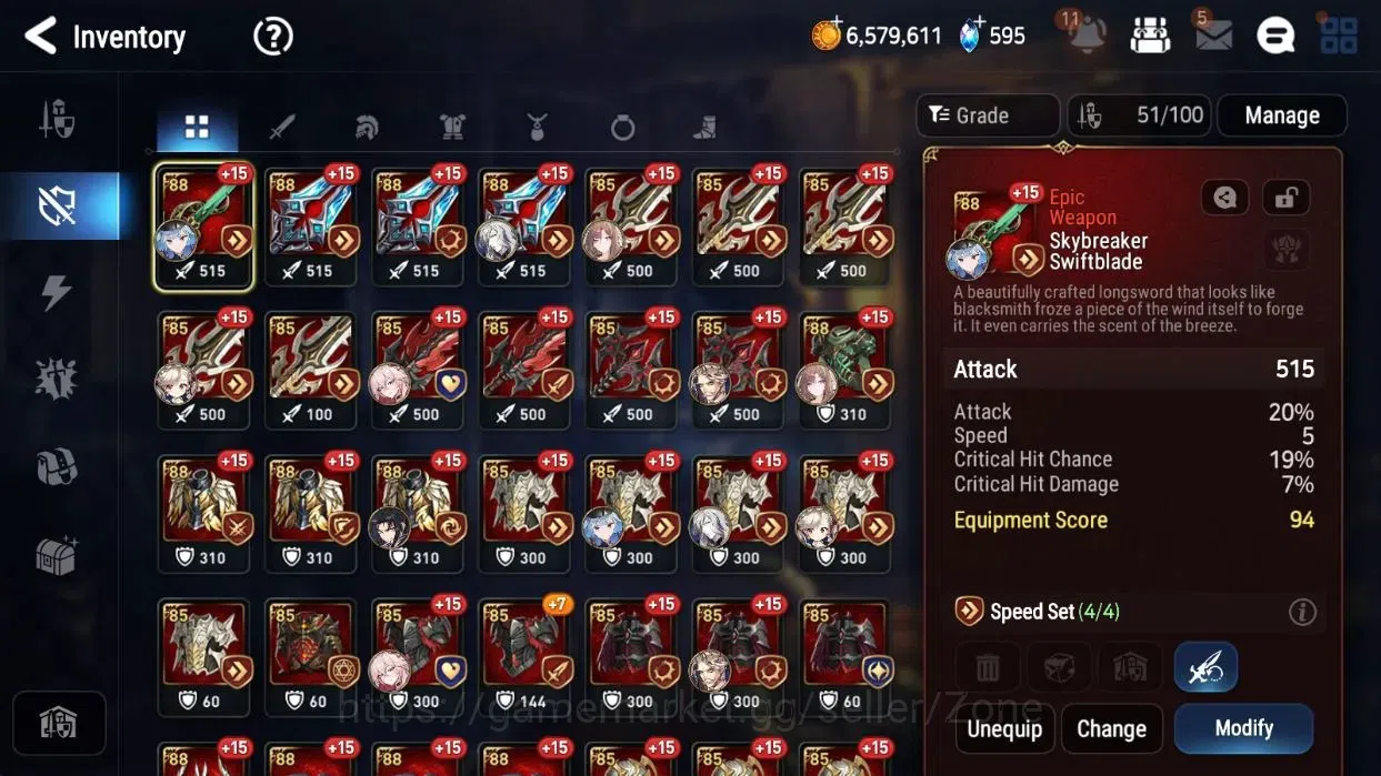 Epic Seven Accounts High-End Global Unverif|8ML (SNYulha, BArunka, NCLandy, MChloe, Etc.)|PoH+BlessON|Stigma 9
