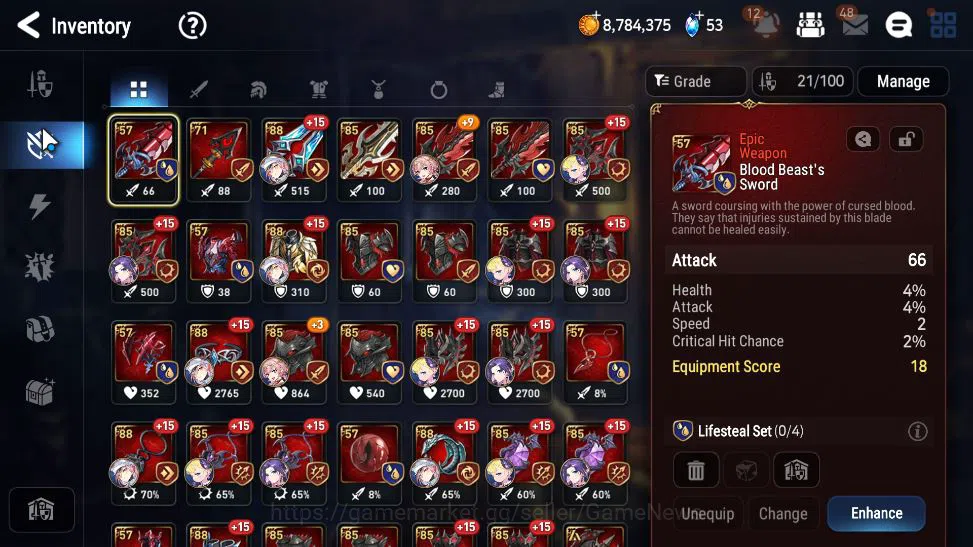 Epic Seven Accounts Mid-Tier GLOBAL Unverif|Starter|4 ML(DK Sharun, TE Kayron, etc)+ Setsuka,etc|Poh+Bles ON|14K 3