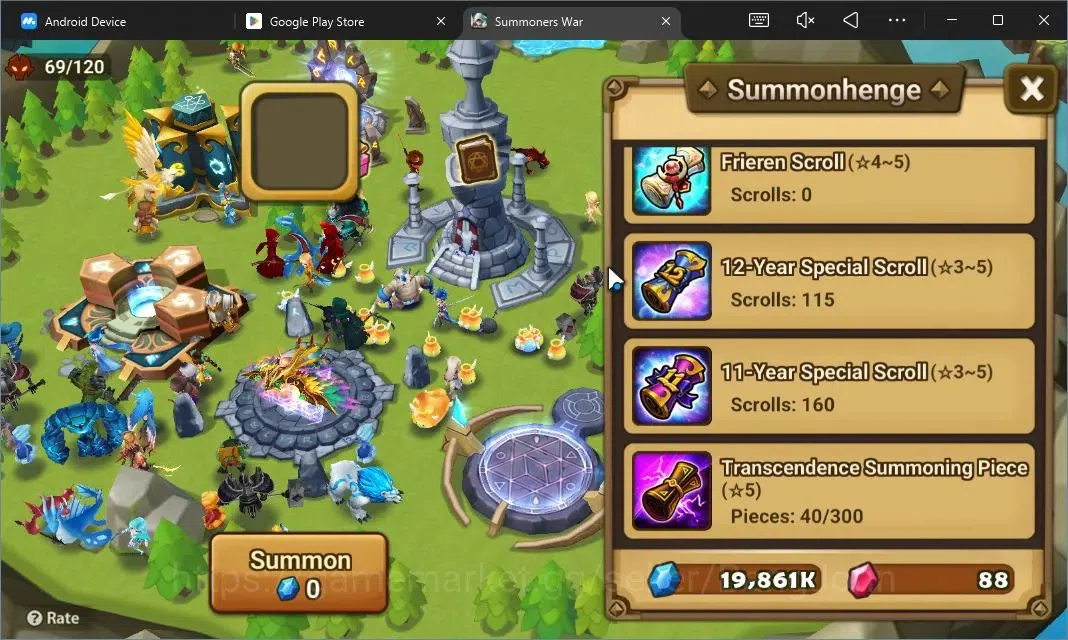 Summoners War: Sky Arena Accounts Starter GLOBAL | NB 5 TESHAR,Starter Gacha 115 12Y+160 11Y Scrool, 3 Legendary All 3