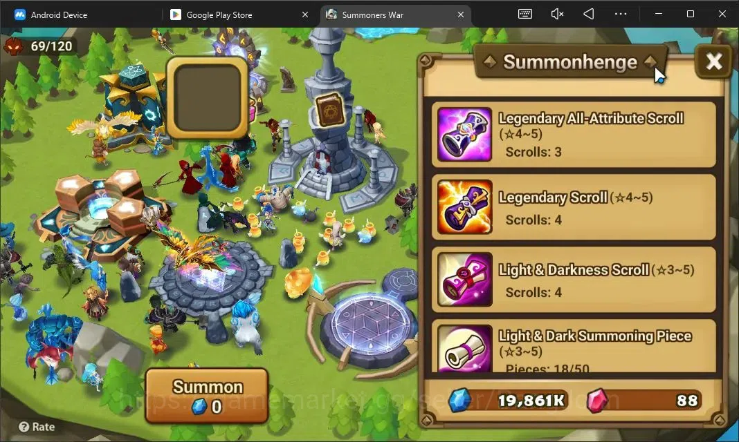 Summoners War: Sky Arena Accounts Starter GLOBAL | NB 5 TESHAR,Starter Gacha 115 12Y+160 11Y Scrool, 3 Legendary All 4