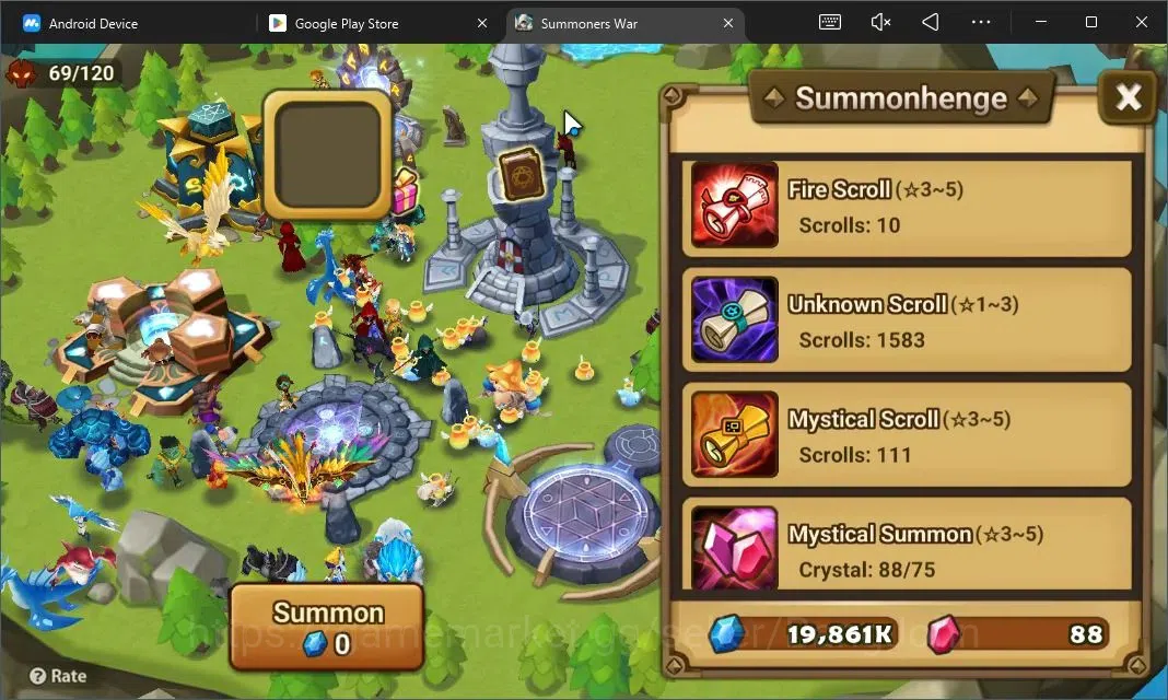 Summoners War: Sky Arena Accounts Starter GLOBAL | NB 5 TESHAR,Starter Gacha 115 12Y+160 11Y Scrool, 3 Legendary All 5