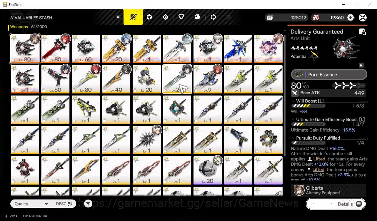 Arknights: Endfield Accounts Asia END Lv52 20K Oro|5 SSR(LaevaSign,Gilberta+Sig image 11