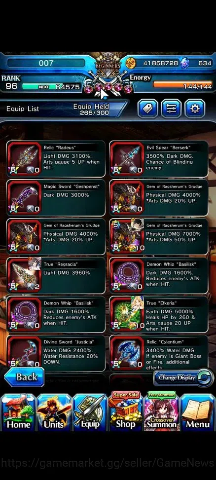 Grand Summoners Accounts End-Game Global|Rank 96|634 cc|27 Ascend+10 TW|[Roy,Emiya,Jay,DLS Rimuru,Illya,Etc]+TW,S 11