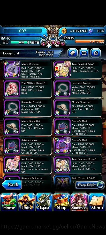 Grand Summoners Accounts End-Game Global|Rank 96|634 cc|27 Ascend+10 TW|[Roy,Emiya,Jay,DLS Rimuru,Illya,Etc]+TW,S 18