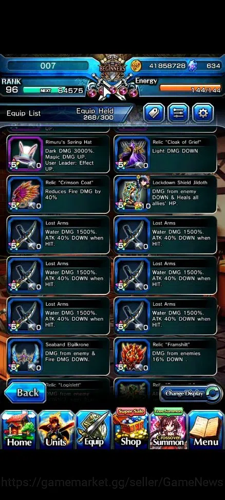 Grand Summoners Accounts End-Game Global|Rank 96|634 cc|27 Ascend+10 TW|[Roy,Emiya,Jay,DLS Rimuru,Illya,Etc]+TW,S 19