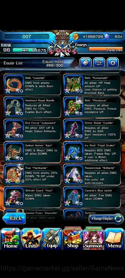 Grand Summoners Accounts End-Game Global|Rank 96|634 cc|27 Ascend+10 TW|[Roy,Emiya,Jay,DLS Rimuru,Illya,Etc]+TW,S 20