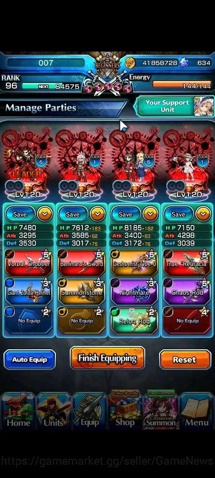 Grand Summoners Accounts End-Game Global|Rank 96|634 cc|27 Ascend+10 TW|[Roy,Emiya,Jay,DLS Rimuru,Illya,Etc]+TW,S 3