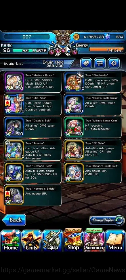 Grand Summoners Accounts End-Game Global|Rank 96|634 cc|27 Ascend+10 TW|[Roy,Emiya,Jay,DLS Rimuru,Illya,Etc]+TW,S 7