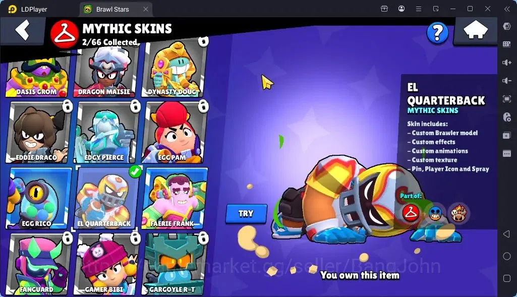 Brawl Stars Accounts Global |Trophy 775| Brawler 1 Max |Skins 2 Mythic,4 Epic|Bling 11658|Protect Off|Check SS BRS319B 10