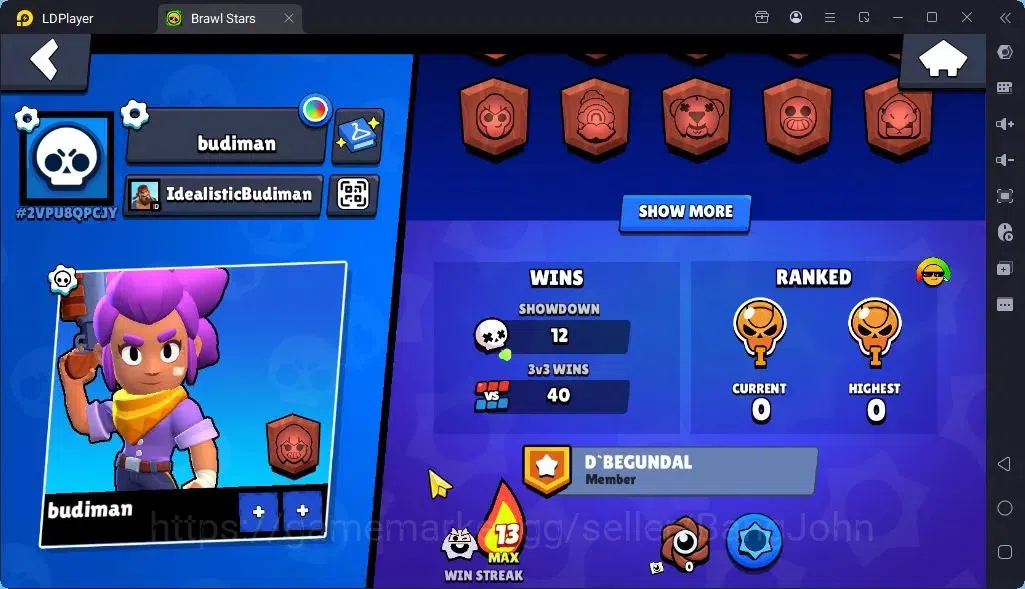 Brawl Stars Accounts Global |Trophy 775| Brawler 1 Max |Skins 2 Mythic,4 Epic|Bling 11658|Protect Off|Check SS BRS319B 3