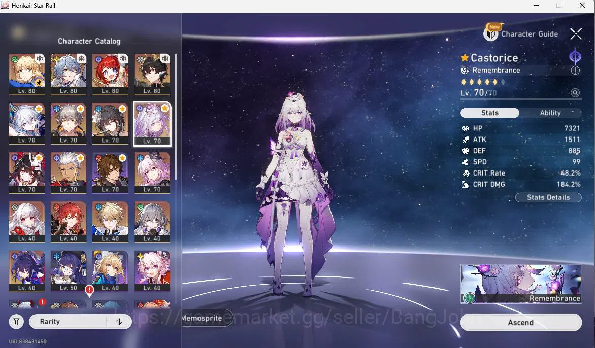 Honkai Star Rail Accounts ASIA|TL 65|11 limit|LC Sign(Castorice,Archer,Saber image 7